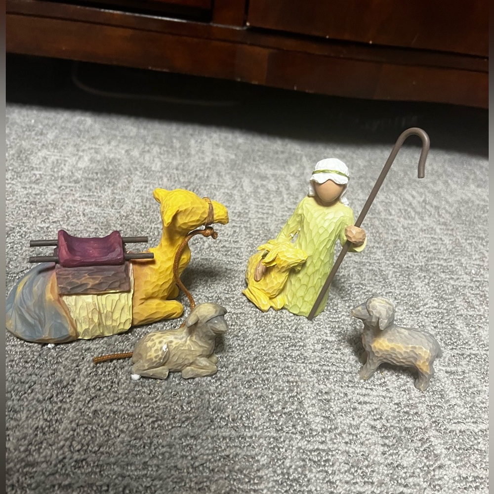 Shepherd And Animals For Nativity Set Christmas Decor Camel Sheep